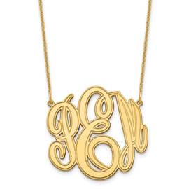 14KY Etched Monogram Necklace