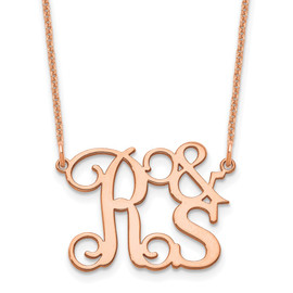 14K Rose Gold Stacked Initials Necklace