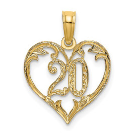 14K 20 In Heart Charm