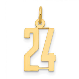 14k Small Elongated Number 24 Charm