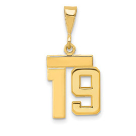 14k Small Polished Number 19 Charm