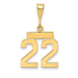 14k Small Polished Number 22 Charm 14k Small Polished Number 22 Charm