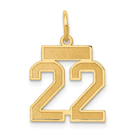 14k Small Satin Number 22 Charm 14k Small Satin Number 22 Charm