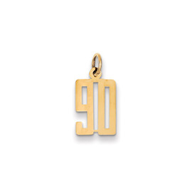 14k Small Elongated Number 90 Charm 14k Small Elongated Number 90 Charm