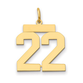 14k Medium Polished Number 22 Charm 14k Medium Polished Number 22 Charm