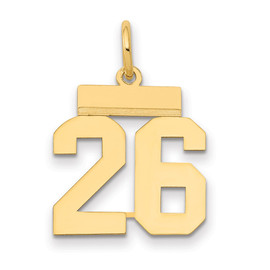 14k Small Polished Number 26 Charm 14k Small Polished Number 26 Charm