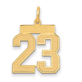 14k Medium Satin Number 23 Charm 14k Medium Satin Number 23 Charm