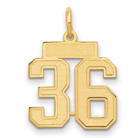 14k Small Satin Number 36 Charm 14k Small Satin Number 36 Charm