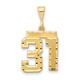 14k Medium Diamond-cut Number 31 Charm 14k Medium Diamond-cut Number 31 Charm
