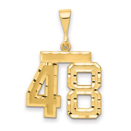 14k Medium Diamond-cut Number 48 Charm