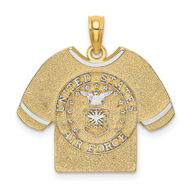 14k w/Rhodium US AIR FORCE T-Shirt Charm