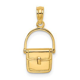 14K 3-D Moveable Polished Purse Charm