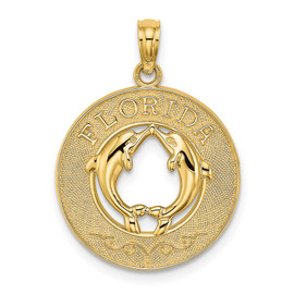 14K FLORIDA w/Dolphins Circle Charm