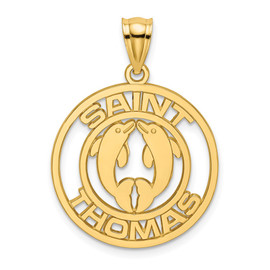 14K SAINT THOMAS w/ Dolphins Charm