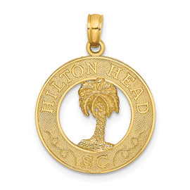 14K HILTON HEAD SC Palm Tree Charm