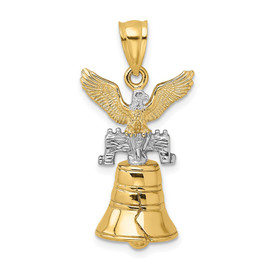 14k 3D Moveable Liberty Bell w/ Eagle Top Charm