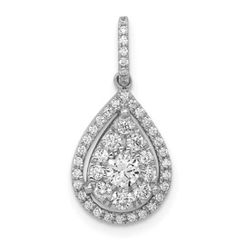 14k White Gold 1/2ct. Diamond Teardrop Pendant