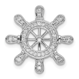 14k White Gold 1/4ct. Diamond Ship Wheel Pendant