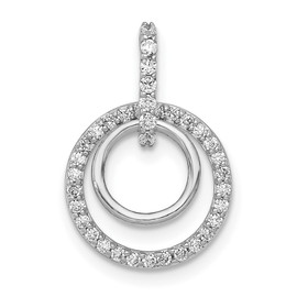 14k White Gold 1/4ct. Diamond Double Circle Dangle Pendant