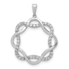 14k White Gold 1/5ct. Diamond Twisted Pendant