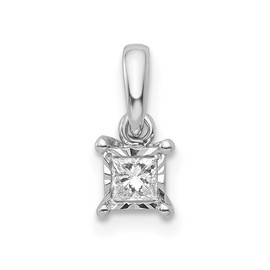 14k White Gold 1/10ct. Diamond Square Pendant