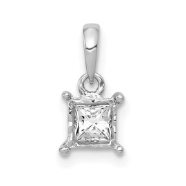 14k White Gold 1/5ct. Diamond Square Pendant