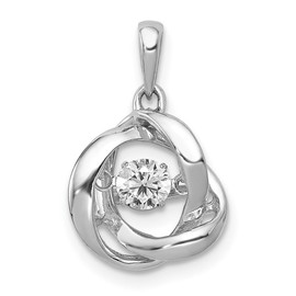 14k White Gold 1/4ct. Vibrant Diamond Intertwined Rings Pendant