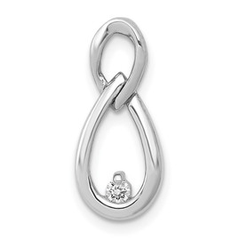 14k White Gold 1/20ct. Diamond Teardrop Infinity Chain Slide