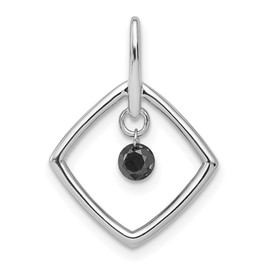 14k White Gold 1/6ct. Black Diamond Dangle Pendant