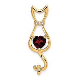 14k Garnet and Diamond Cat Pendant 14k Garnet and Diamond Cat Pendant
