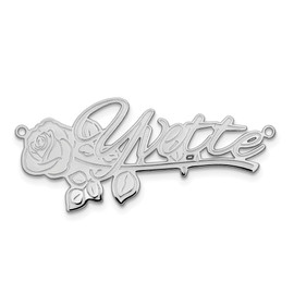 14K White Gold Polished Rose Name Plate