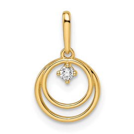 14K CZ Circle Pendant