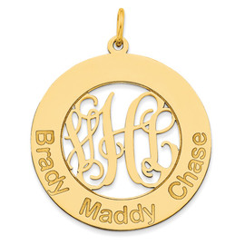 10KY Polished Family Monogram Pendant
