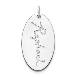 10K White Gold Oval Signature Charm