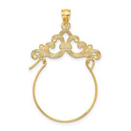 14K Scroll Framed Charm Holder