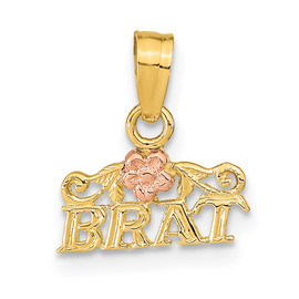 14K Rose and Yellow Gold BRAT Pendant