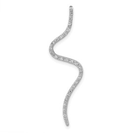 14k White Gold Fancy 1/6ct. Diamond Curved Line Chain Slide