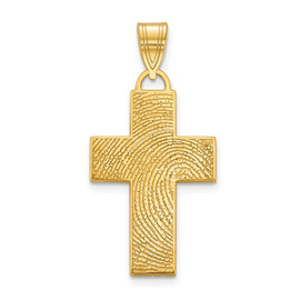 14KY Large Cross Fingerprint Pendant
