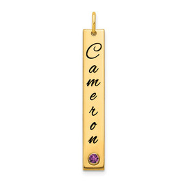 14KY Enameled w/18k Bezel Birthstone Vertical Bar Charm