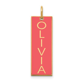 14K Large Enameled Name Bar Charm