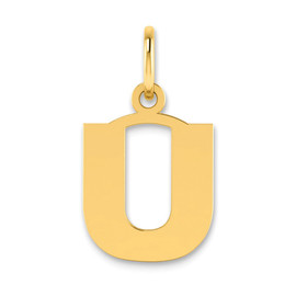 14ky Letter U Initial Pendant