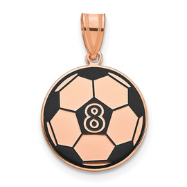 14K Rose Gold Personalized Soccer Ball Enameled Pendant