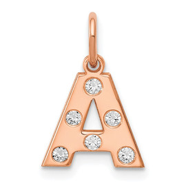 14K Rose Gold Initial with Diamonds Charm