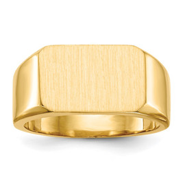 14k 10.0x15.0mm Closed Back Men's Signet Ring