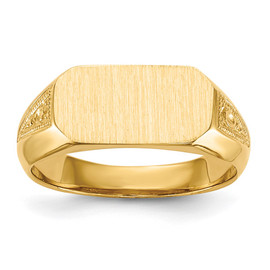 14k 6.0x12.5mm Open Back Signet Ring