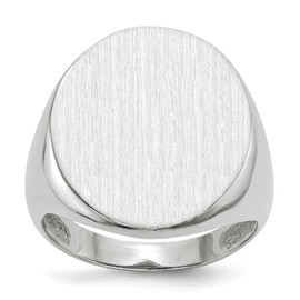 14k White Gold 20.5x17.0mm Closed Back Men's Signet Ring