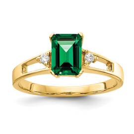 14k 7x5mm Emerald Cut Mount St. Helens A Diamond ring