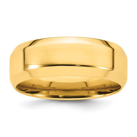 14KY 8mm Bevel Edge Comfort Fit Band