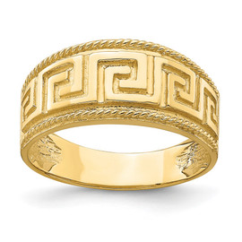 14k Greek Key Pattern Dome Ring