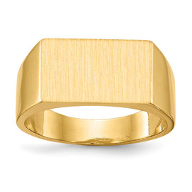 14k 9.0x15.0mm Closed Back Men's Signet Ring